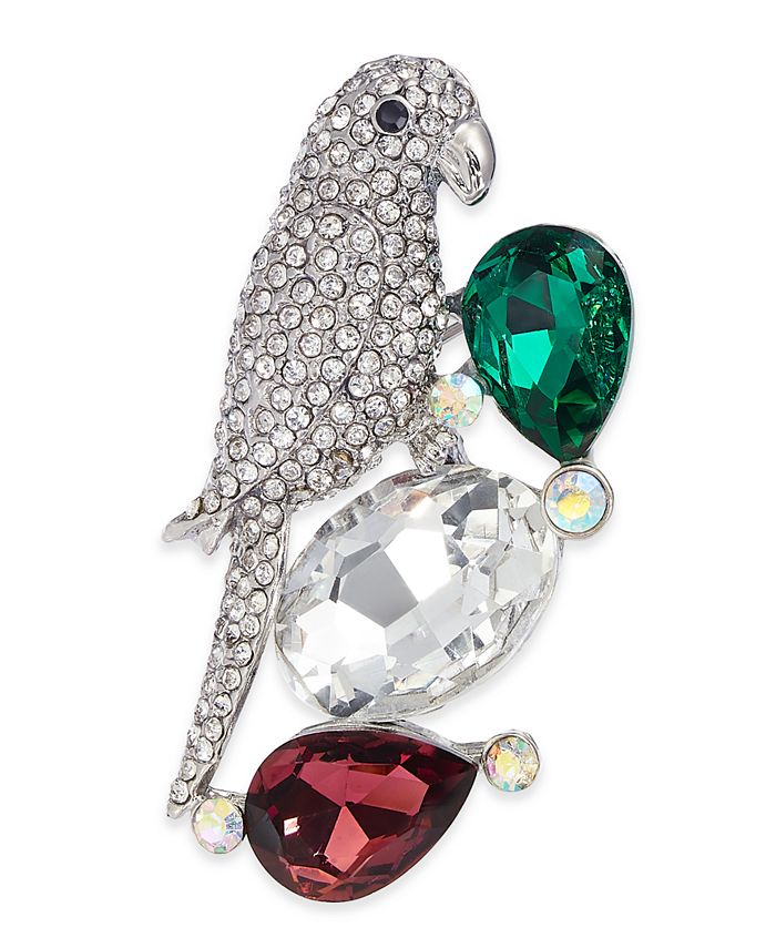 Charter Club Silver-Tone Crystal &amp; Stone Bird Boxed Pin, Created for Macy's &amp; Reviews - All