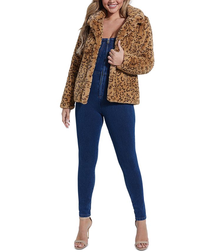 GUESS Reckless Animal-Print Faux-Fur Coat & Reviews - Coats - Juniors