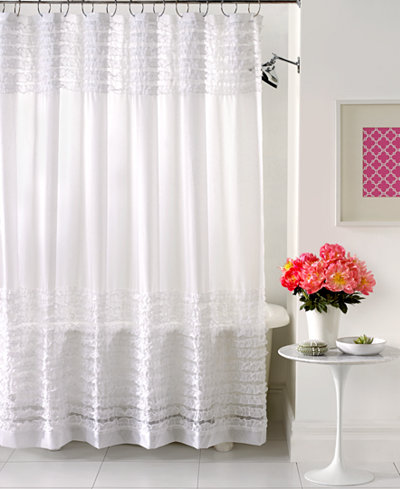 Creative Bath Accessories Sheer Ruffles Shower Curtain