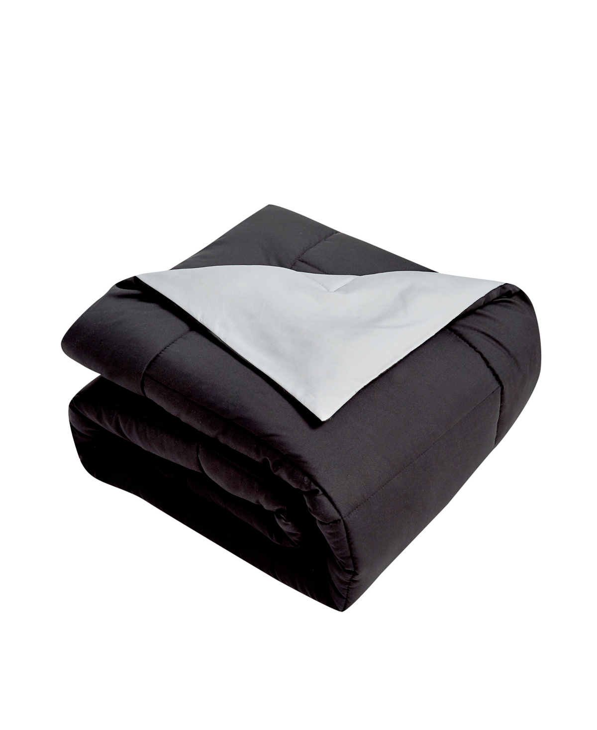 Royal Luxe Reversible Down Alternative Comforter, Full/queen, Exclusively At Macy's In Black,platinum