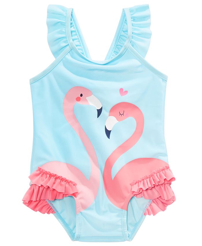 Girls flamingo bathing suit best sale