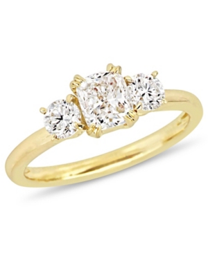 image of Certified Diamond (1 1/2 ct. t.w.) 3-Stone Engagement Ring in 14k Yellow Gold
