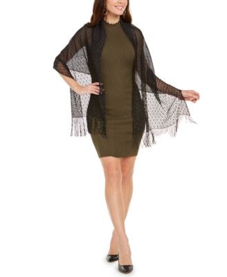 Knit Fringe Evening Wrap, Created for Macy's