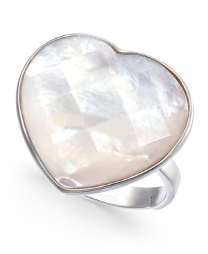 image of Mother-of-Pearl Heart Ring in Sterling Silver