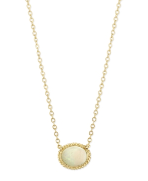 image of Opal (3/4 ct. t.w.) Twist Gallery Necklace in 14k Yellow Gold