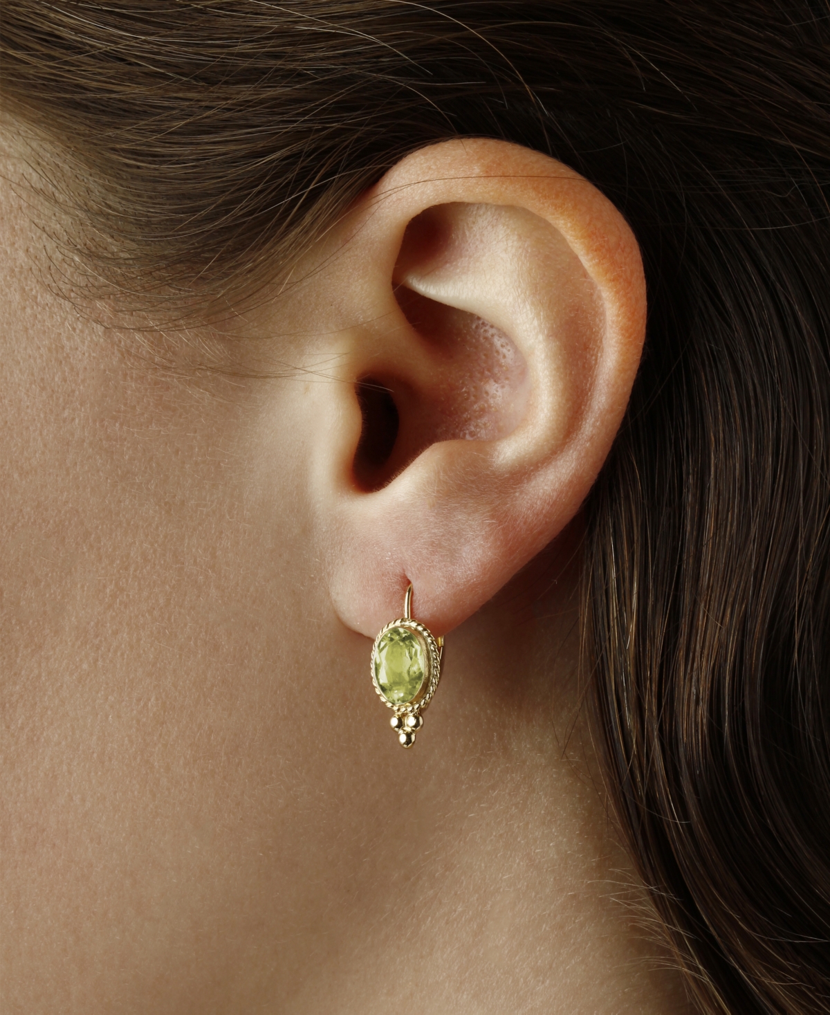Gemstone Twist Gallery Drop Earring in 14k Yellow Gold Available in Citrine
