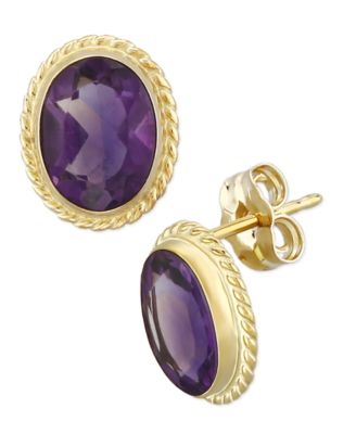 Gemstone Twist Gallery Stud Earring Set in 14k Gold