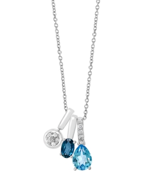 image of Effy Blue Topaz (1 3/4 ct. t.w.) and Diamond (1/8 ct. t.w.) Pendant in 14k White Gold