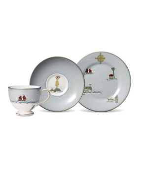 Wedgwood Sailors Farewell 3-piece Tea Set (teacup, Saucer & Salad Plate 8") In Multi