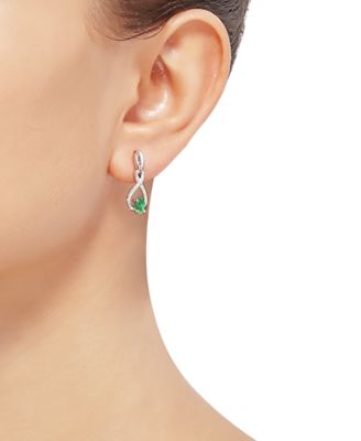 2-Pc. Set Sapphire (1-1/3 ct. t.w.) & Diamond (1/20 ct. t.w.) Pendant Necklace & Matching Drop Earrings in Sterling Silver (Also in Emerald)