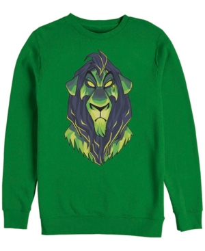 Disney Men's Lion King Scar Big Face Portrait Crewneck Fleece