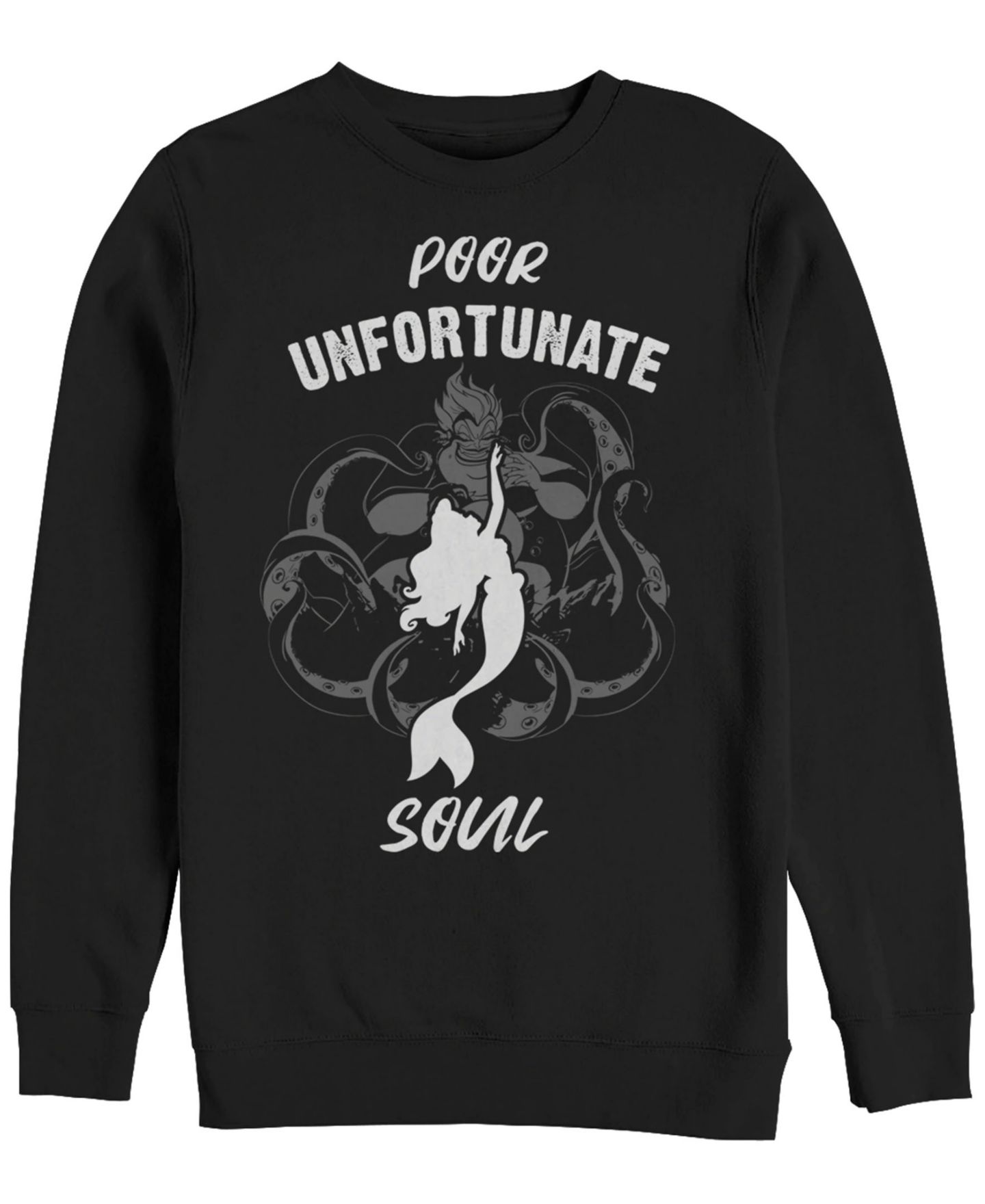 Мужские топы Fifth Sun Disney Little Mermaid Unfortunate Soul, Crewneck Fleece, цвет: Чёрный — фото 1