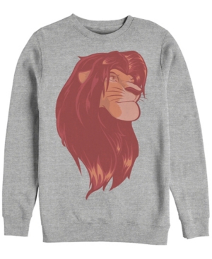 Disney Men's Lion King Simba Profile Portrait Crewneck Fleece