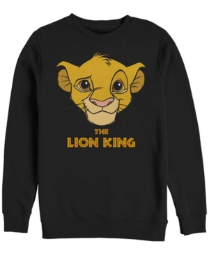 Disney Men's Lion King Young Simba Face Crewneck Fleece