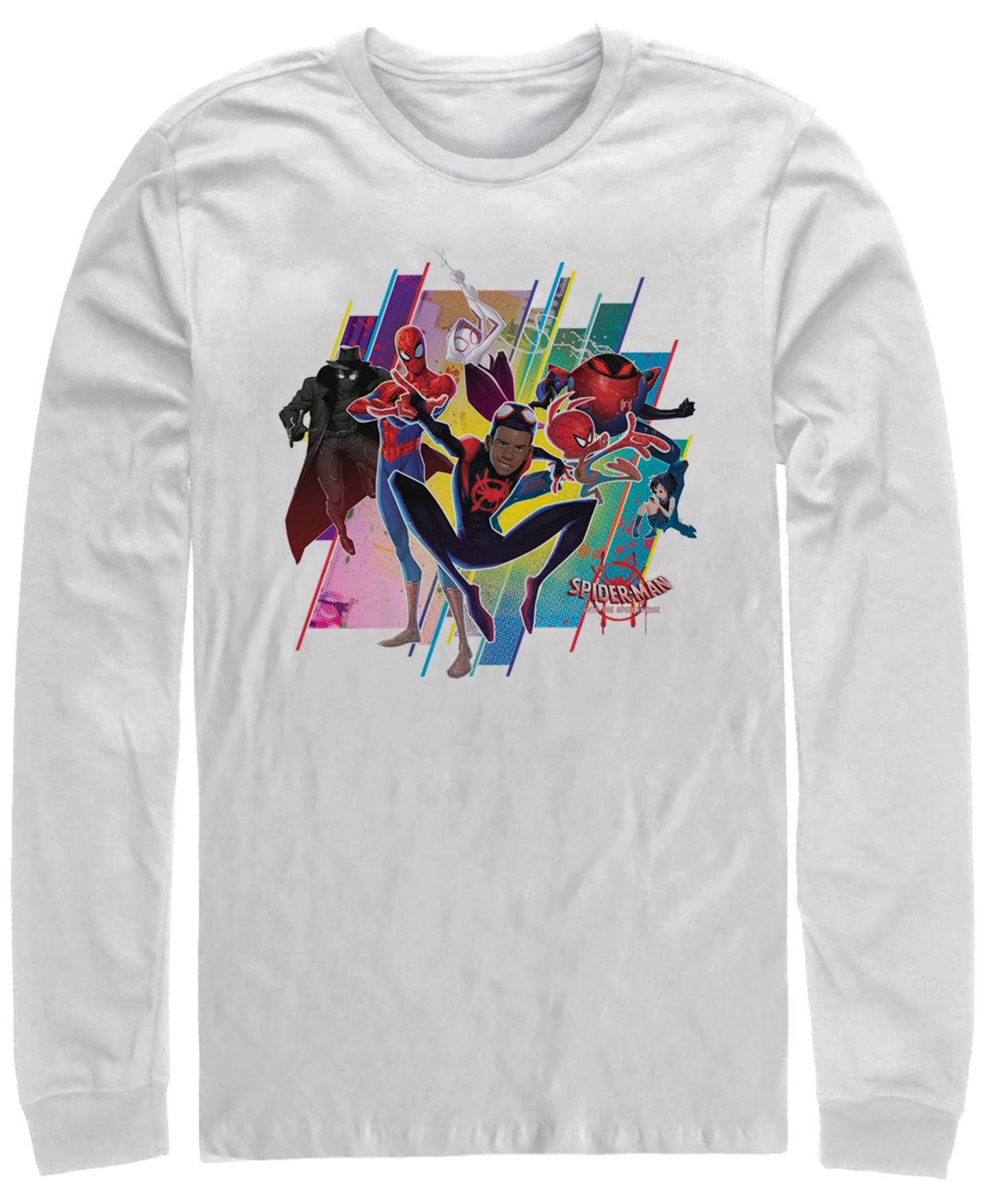 Мужская футболка Fifth Sun Marvel Spider-Man Into the Spider-Verse Miles Morales Group, Long Sleeve, цвет: Белый — фото 1