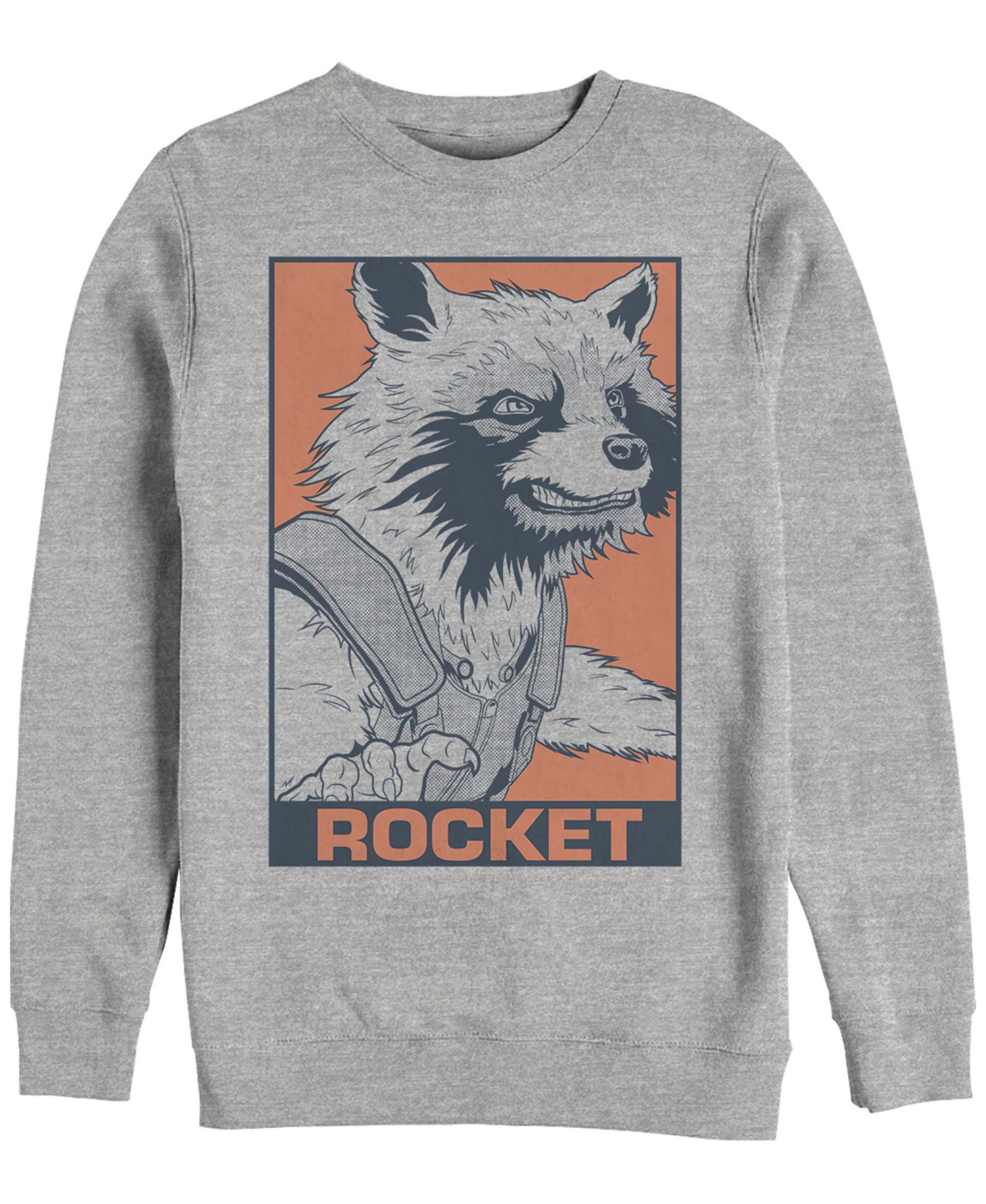 Marvel Men's Avengers Endgame Rocket Pop Art Poster, Crewneck Fleece