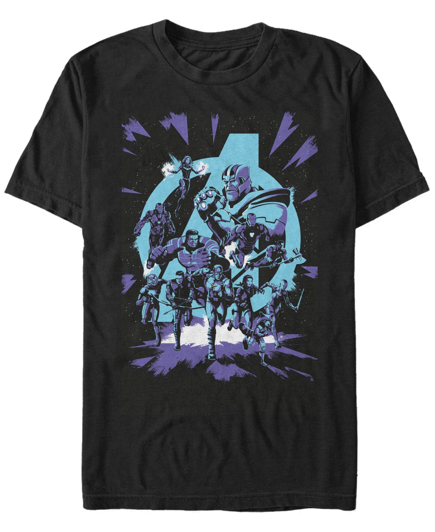 Мужская футболка Fifth Sun Marvel Avengers Endgame Group Shot Comic Logo, Short Sleeve, цвет: Чёрный — фото 1