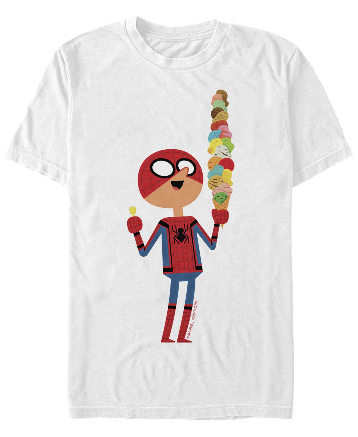 Мужская футболка Fifth Sun Marvel Spider-Man Far From Home Ice Cream, Short Sleeve, цвет: Белый — фото 1