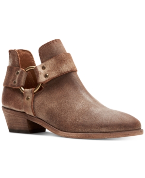 FRYE WOMEN'S RAY HARNESS LEATHER BOOTIES WOMEN'S SHOES