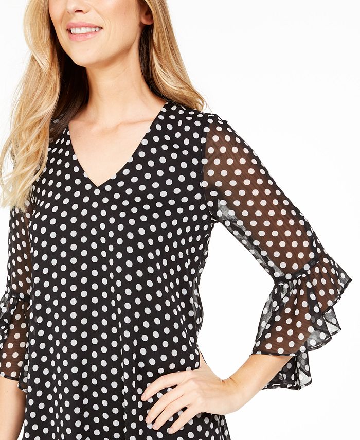 Calvin Klein Polka Dot Chiffon Dress Macy s