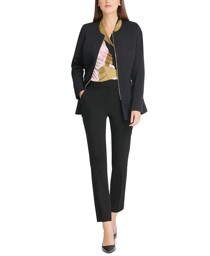 DKNY Zippered Textured Jacket & Reviews - Jackets & Blazers - Women ...