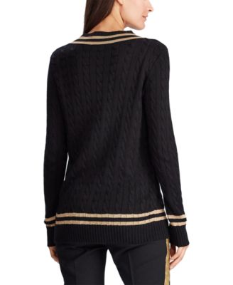 Lauren Ralph Lauren Metallic Cricket Sweater - Macy's