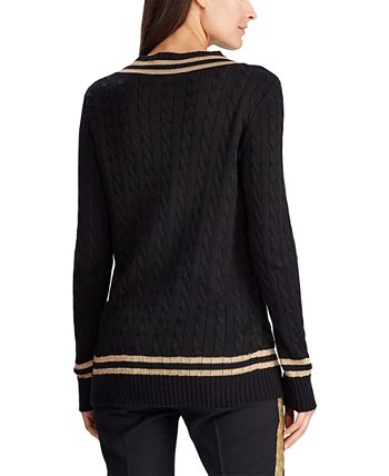 Ralph Lauren Women's Plus Metallic Cricket Sweater Black Size 2X main image 1