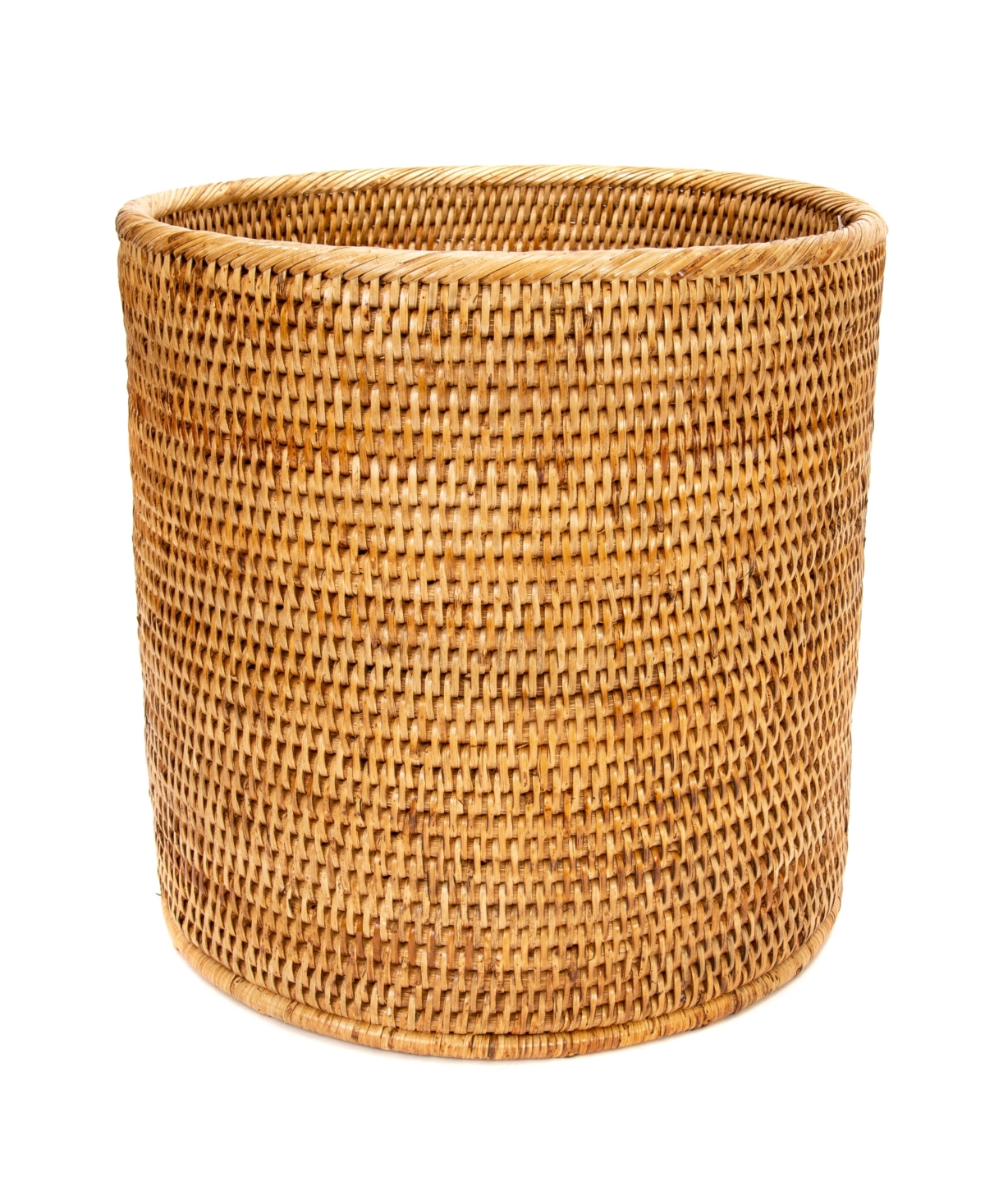 Artifacts Trading Company Artifacts Rattan Round Waste Basket In Honey Brown