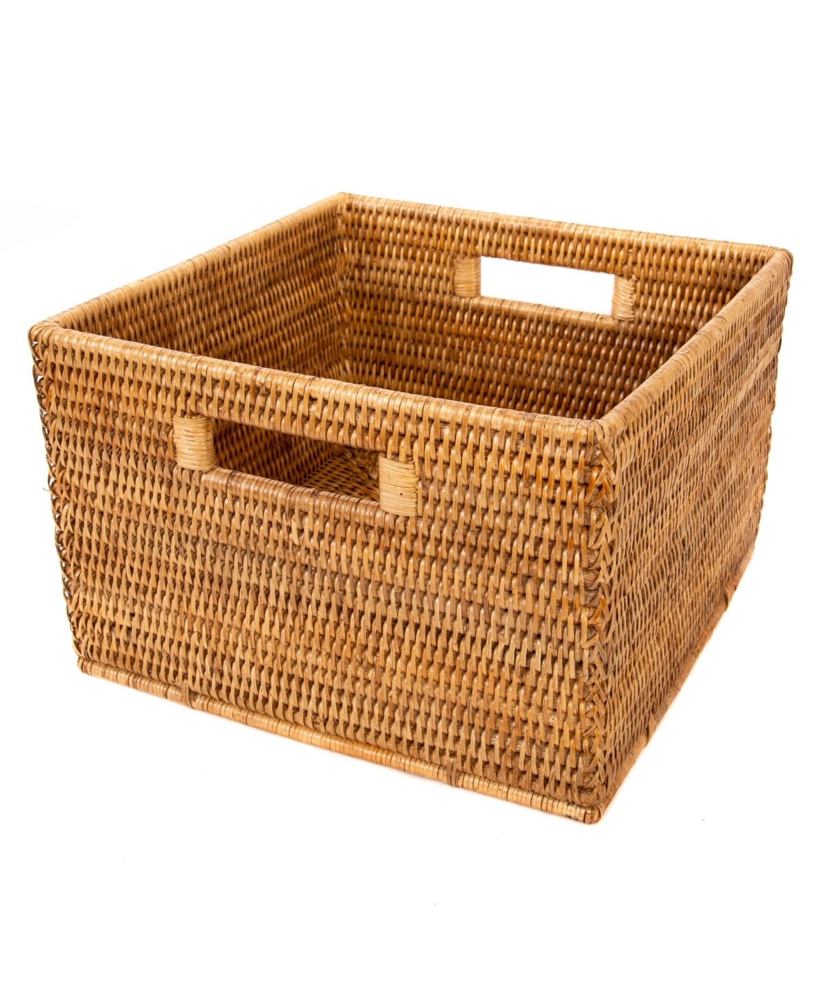 Artifacts Rattan Square Storage Basket With Handles
