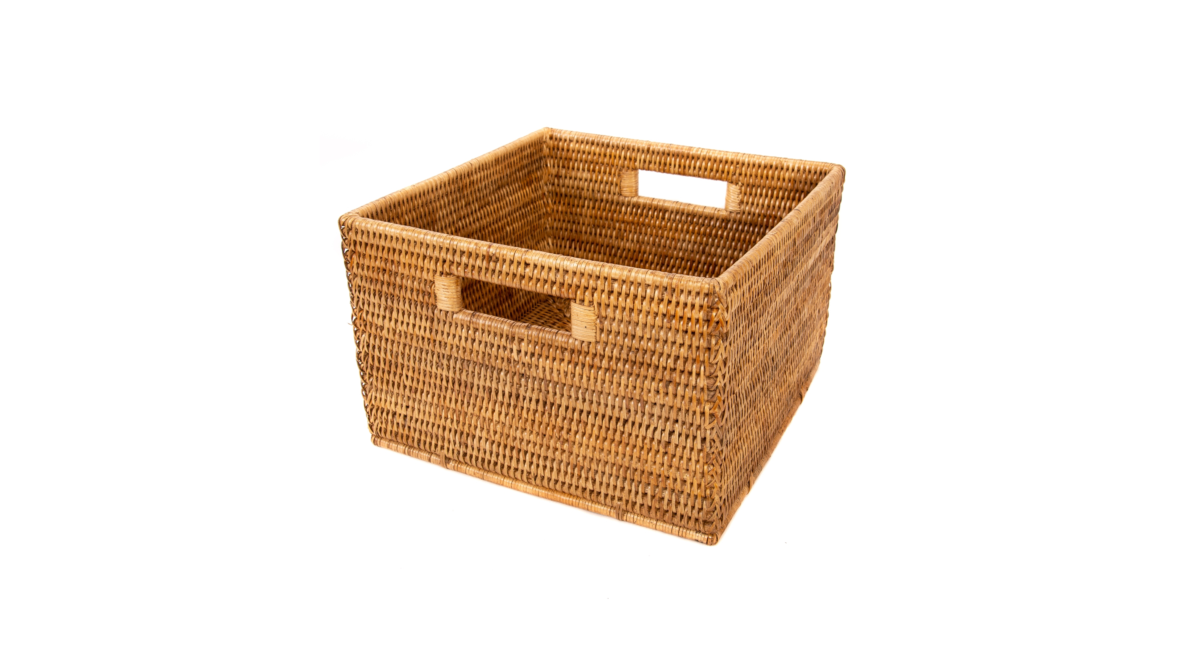 Artifacts Rattan Square Storage Basket With Handles