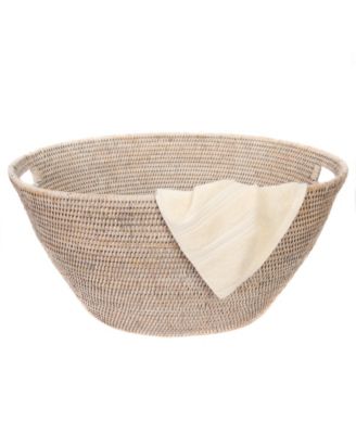 Artifacts Trading Company Rattan Laundry Basket with Cutout Handles