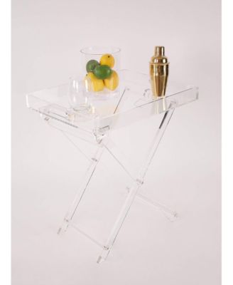 Acrylic Folding Tray Table Clear Acrylic Side End Table Square Coffee Table
