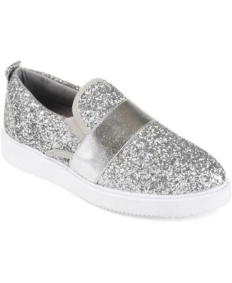 sparkly silver tennis shoes