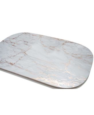 Foiled Marble Granite Thick Cork Heat Resistant 12" x 18" Placemats - Set of 2