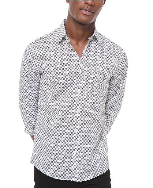 Michael Kors Men S Slim Fit Stretch Logo Shirt Reviews Casual