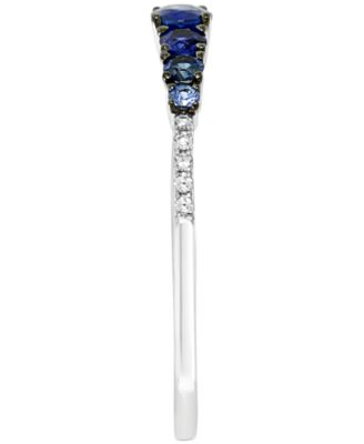 EFFY&reg; Sapphire (1/2 ct. t.w.) & Diamond (1/20 ct. t.w.) Ring in 14k White Gold