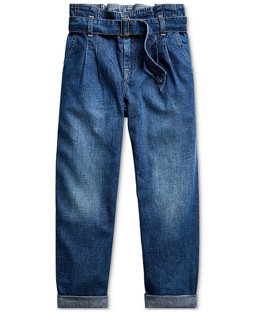 Polo Ralph Lauren Big Girls Cotton Denim Paperbag Jeans