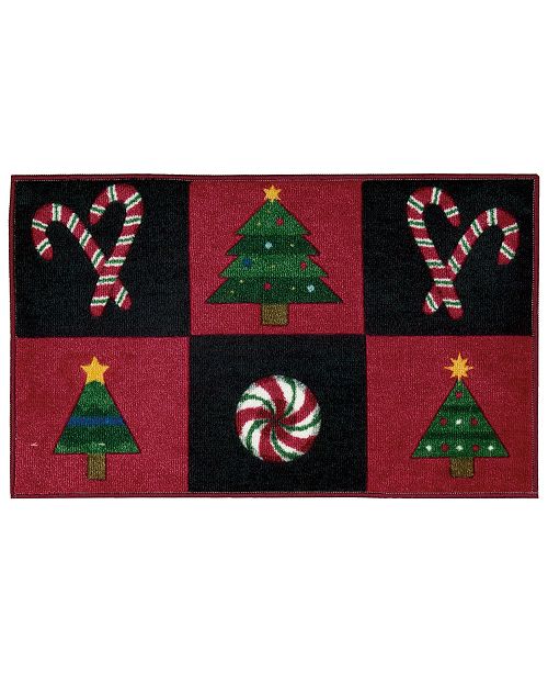 Nourison Closeout Holiday Grid 18 X 30 Plush Accent Rug Reviews Rugs Macy S