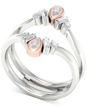 image of Diamond Two-Tone Tiara Enhancer Ring (3/8 ct. t.w.) in 14k White Gold & Rose Gold