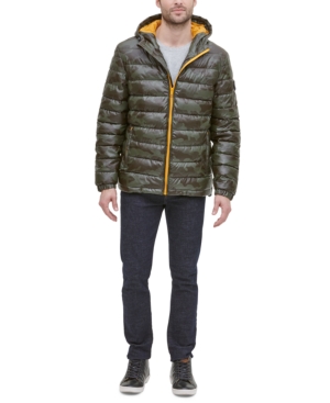 Cole Haan Men's Faux-Leather Puffer Coat