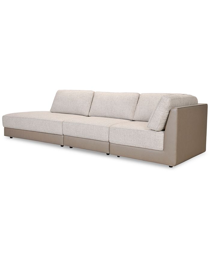 Furniture - Mattley 3-Pc. Fabric Sectional Sofa with Bumper