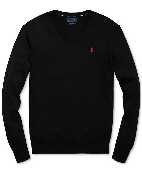 Polo Ralph Lauren Men's Cotton V-Neck Sweater & Reviews - Sweaters ...