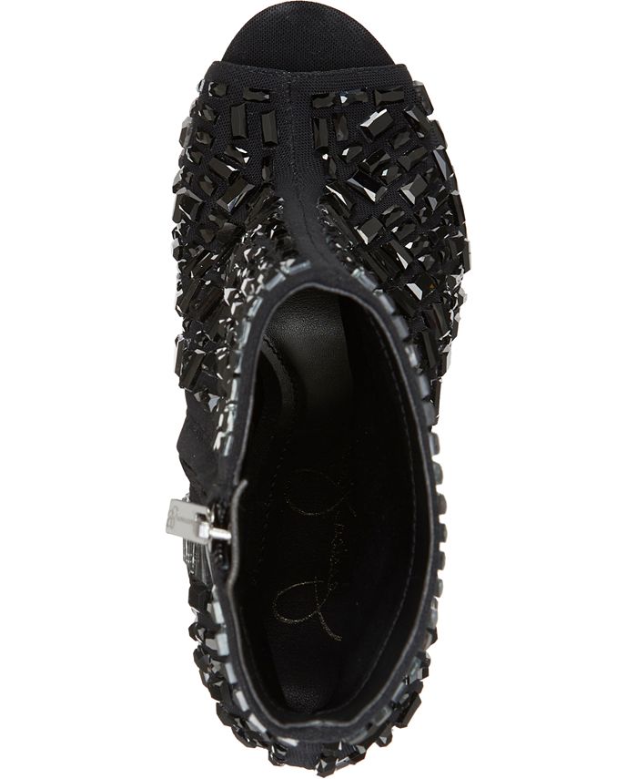 Jessica Simpson Wydlee Peep-Toe Embellished Booties & Reviews - Boots ...