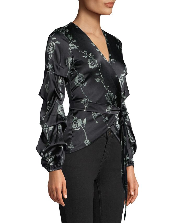Nicole Miller FloralPrint Wrap Top Macy's