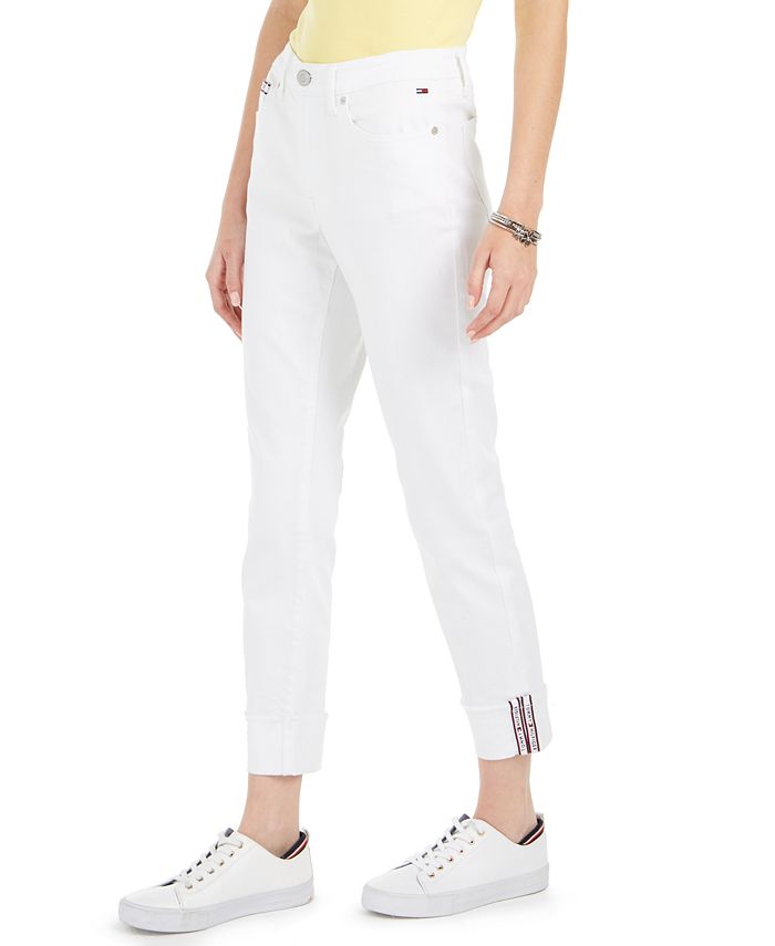 Tommy Hilfiger Striped-Cuff Cropped Jeans & Reviews - Jeans - Women ...