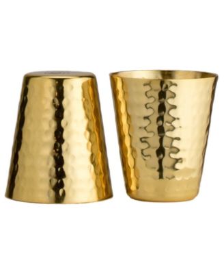 Hammered Copper Shot Glasses with 24K Gold-Plate Set of 2