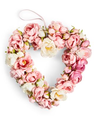Martha Stewart Collection - Valentine's Day White & Pink Rose Artificial Wreath