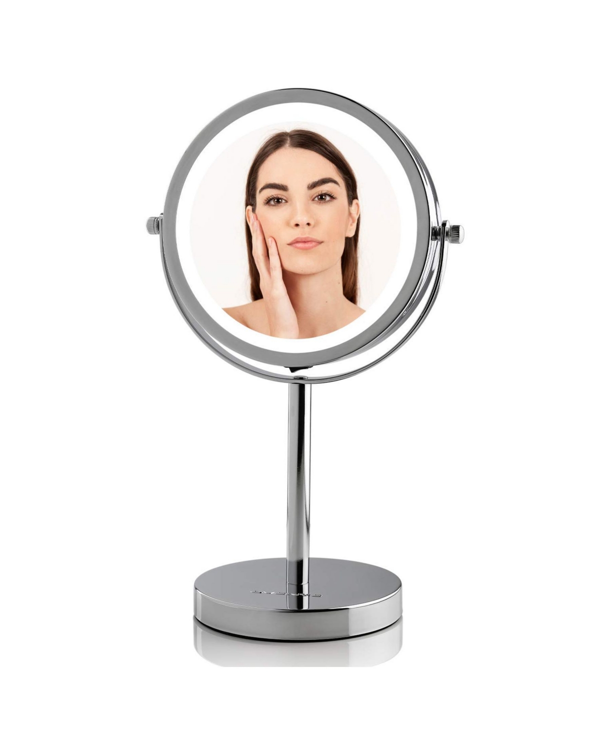 6" Dual Sided Tabletop Makeup Mirror with Led - Chrome