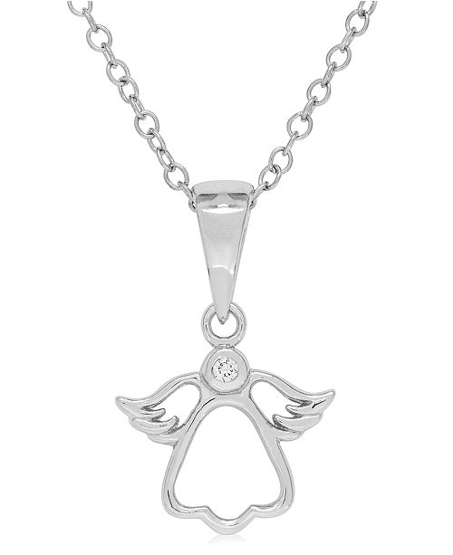 Rhona Sutton Children S Diamond Accent Angel Necklace In Sterling Silver Reviews Necklaces Jewelry Watches Macy S