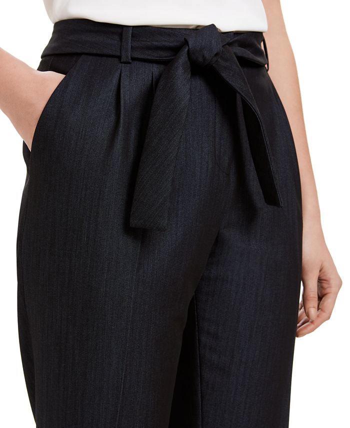 Calvin Klein Tie-Front Slim Fit Pants - Macy's